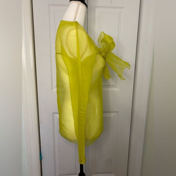 See-through Top with Graphic & Architectural Curves - Picture 2 of 7